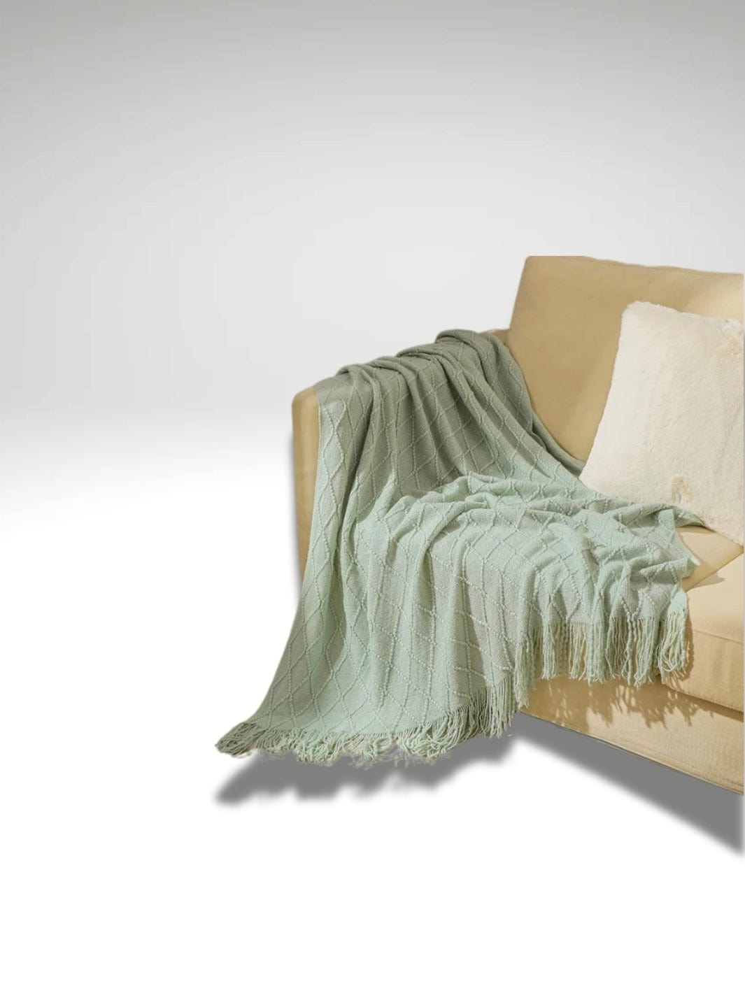 Plaid tricot vert Vert lite / 127x172cm