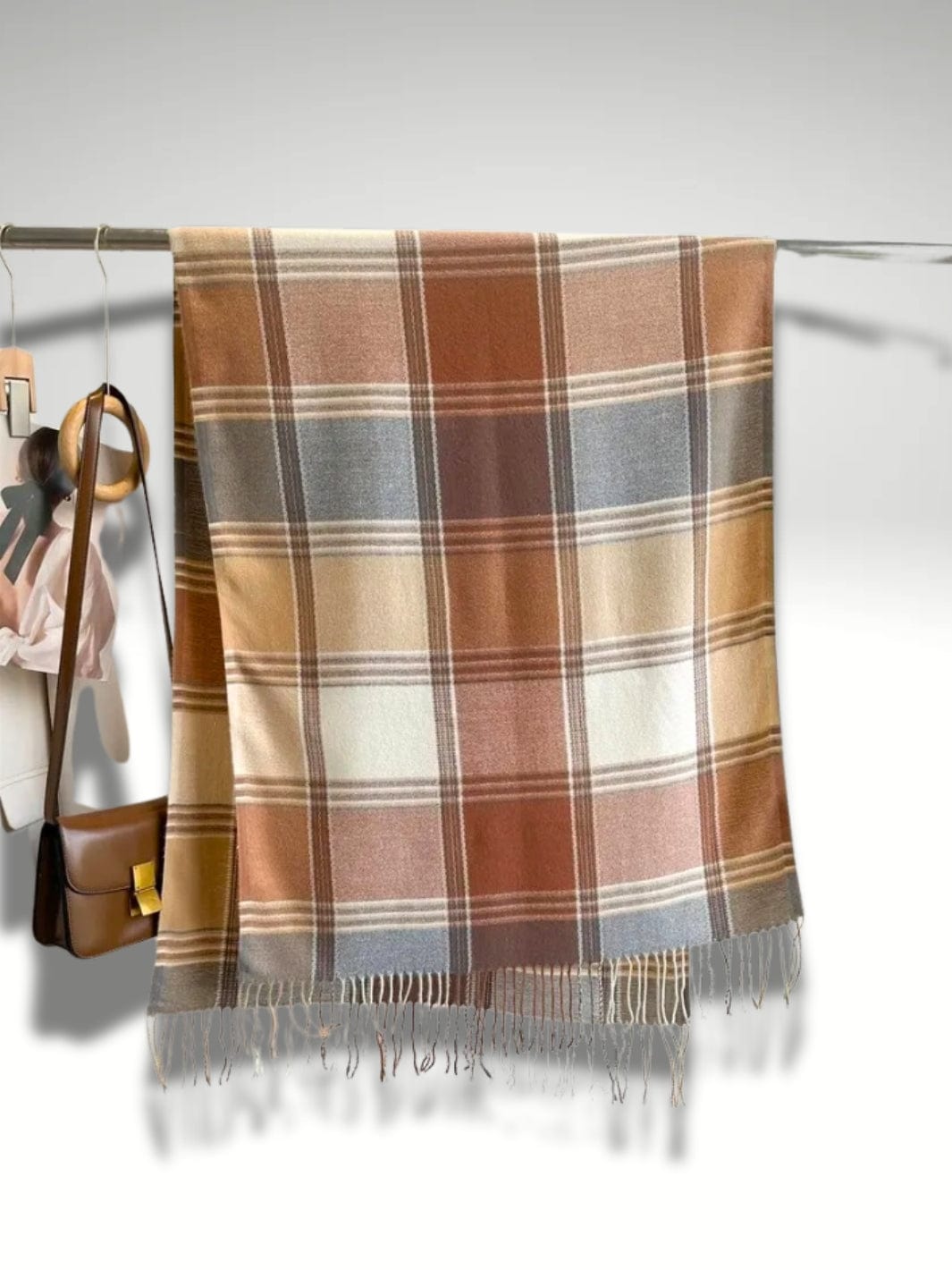 Plaide boheme | Beige à carreaux Beige