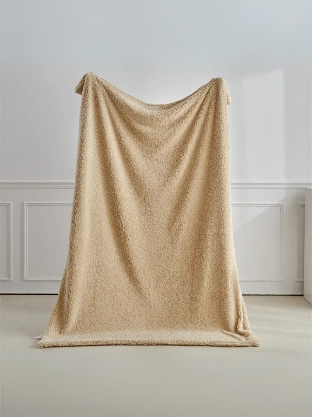 Plaide en grosse laine Beige / 200x230cm