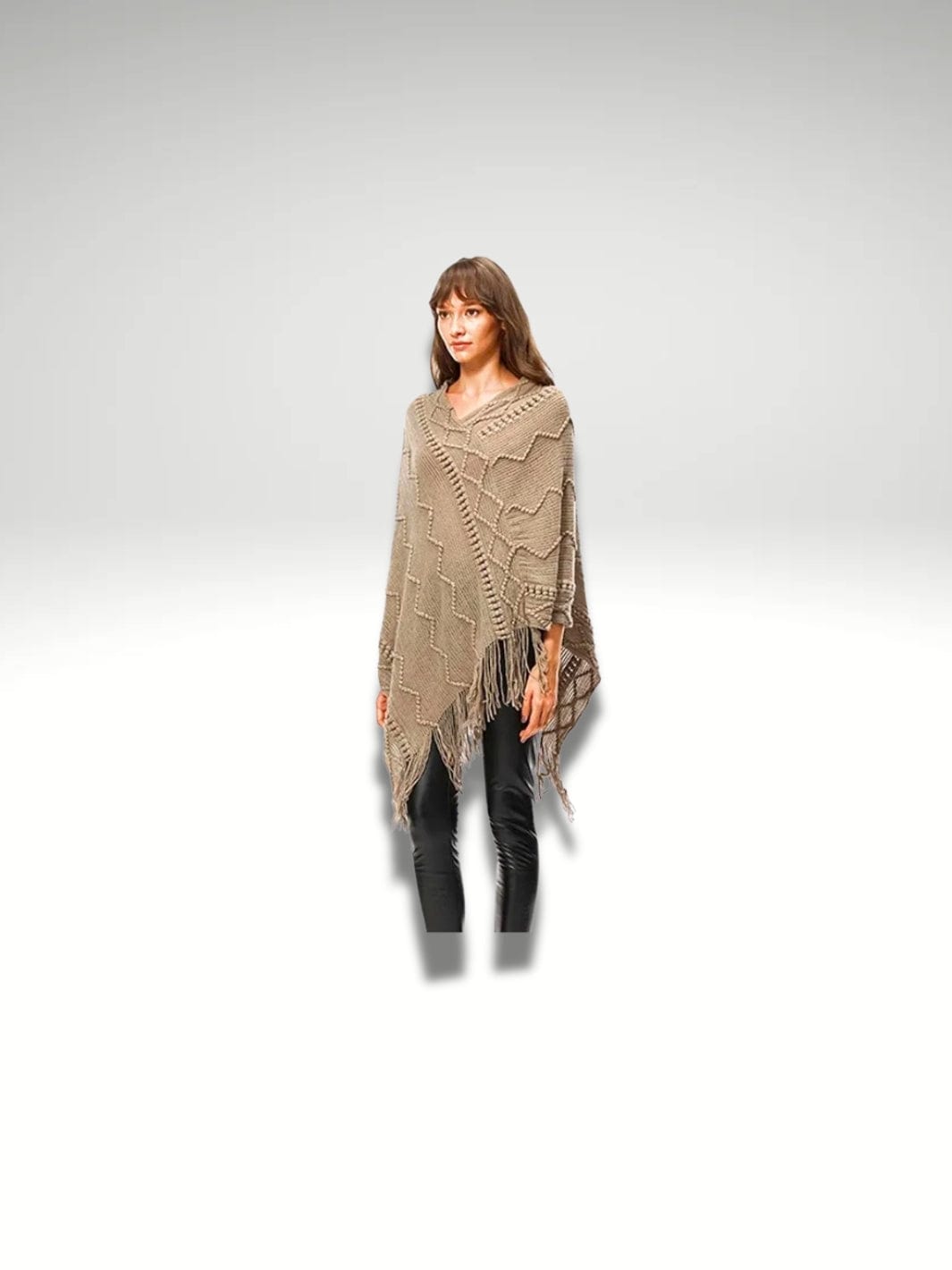 Poncho Plaid adulte | Beige Beige