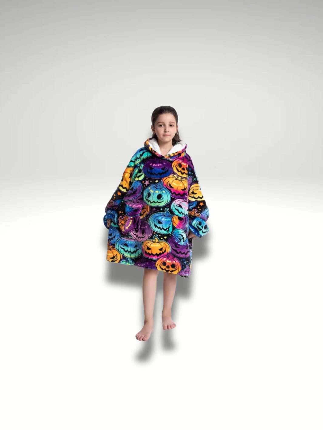 Poncho plaid enfant | citrouille Citrouille / Enfant