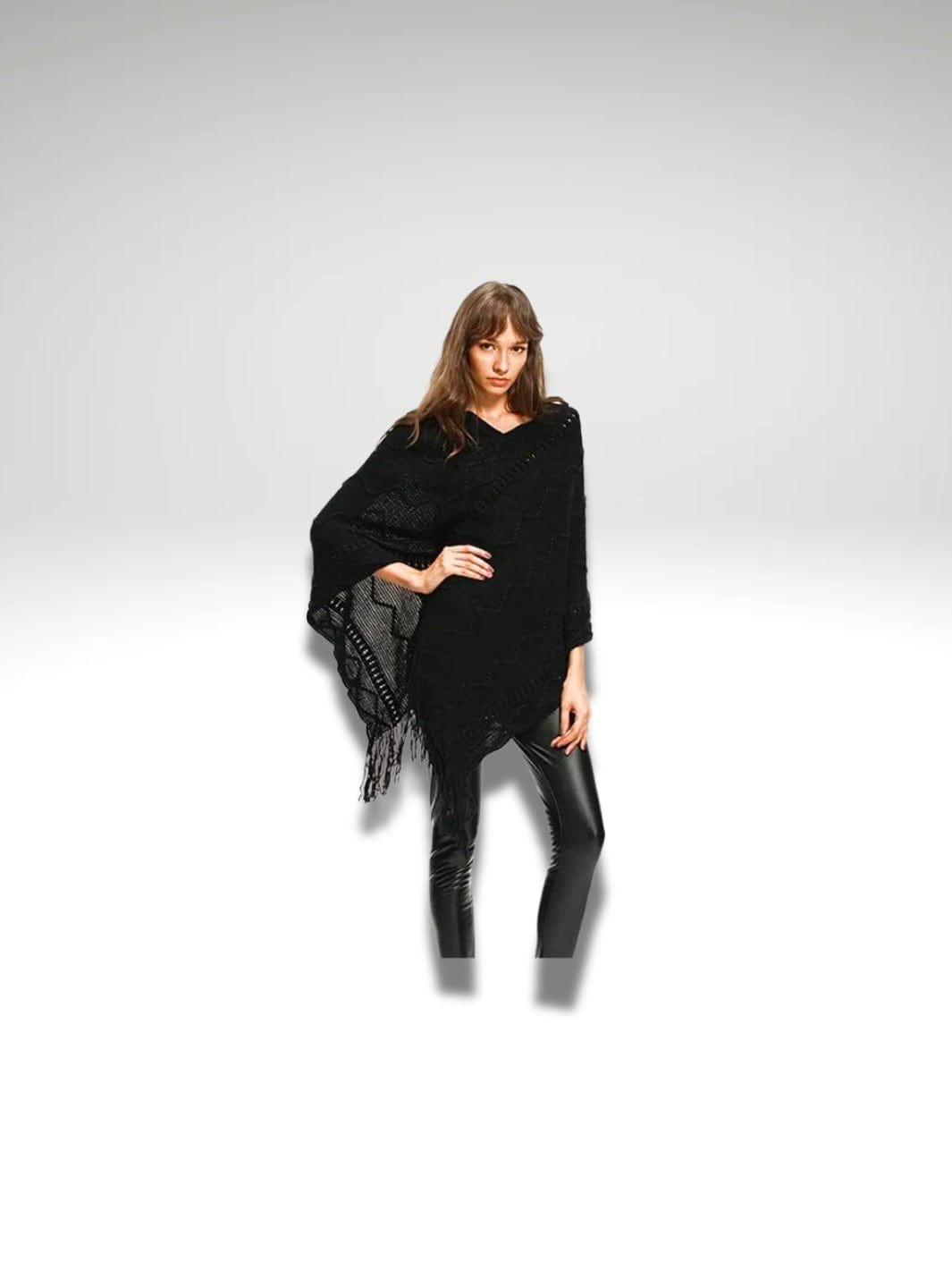 Poncho plaid | Noir Noir