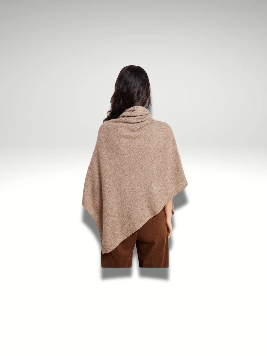 Poncho plaid polaire femme Gris