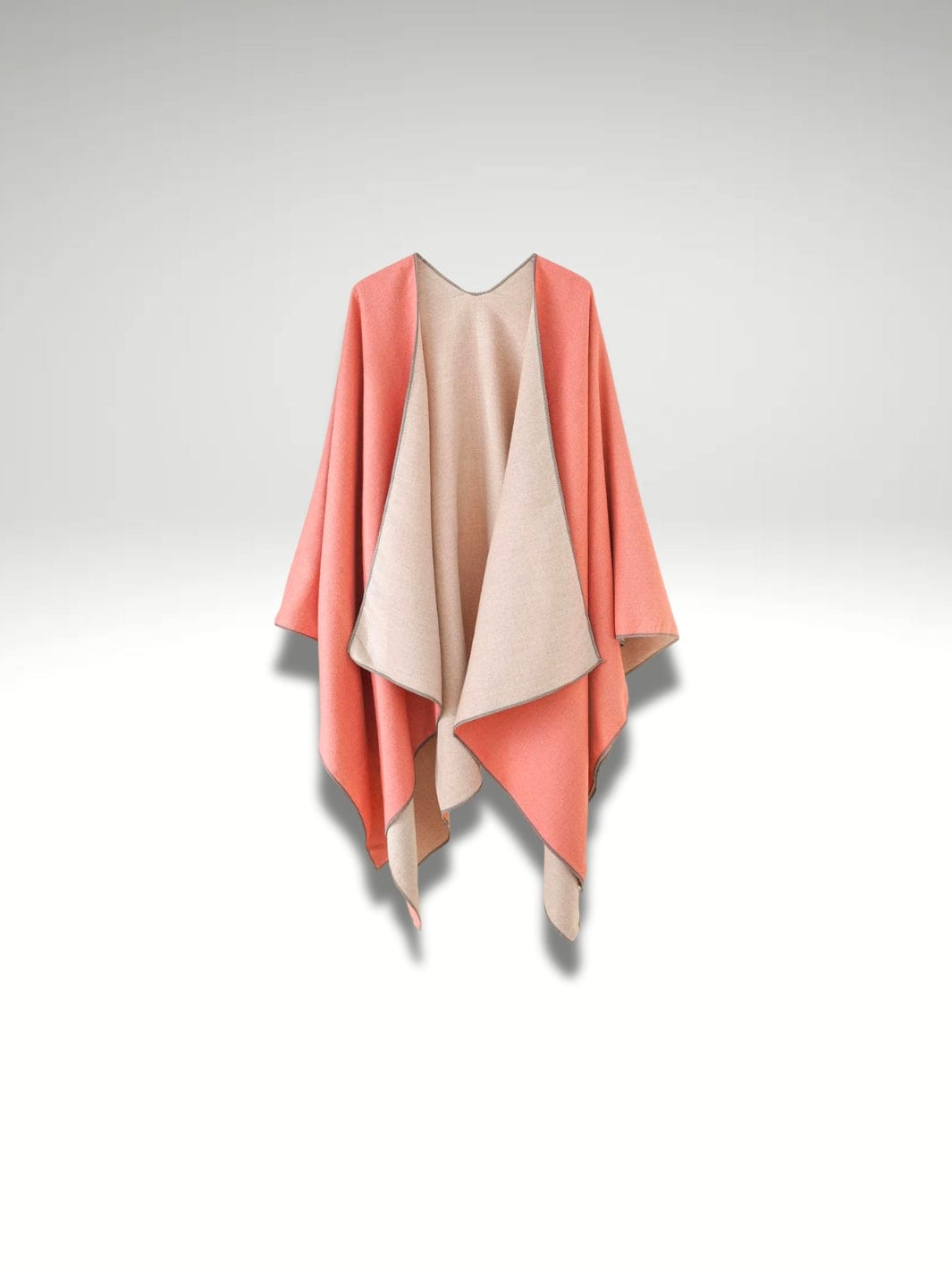 Poncho Plaid | Rose pasteque double face Rose pasteque double face