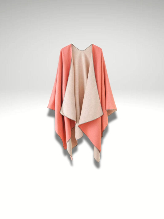 Poncho Plaid | Rose pasteque double face Rose pasteque double face