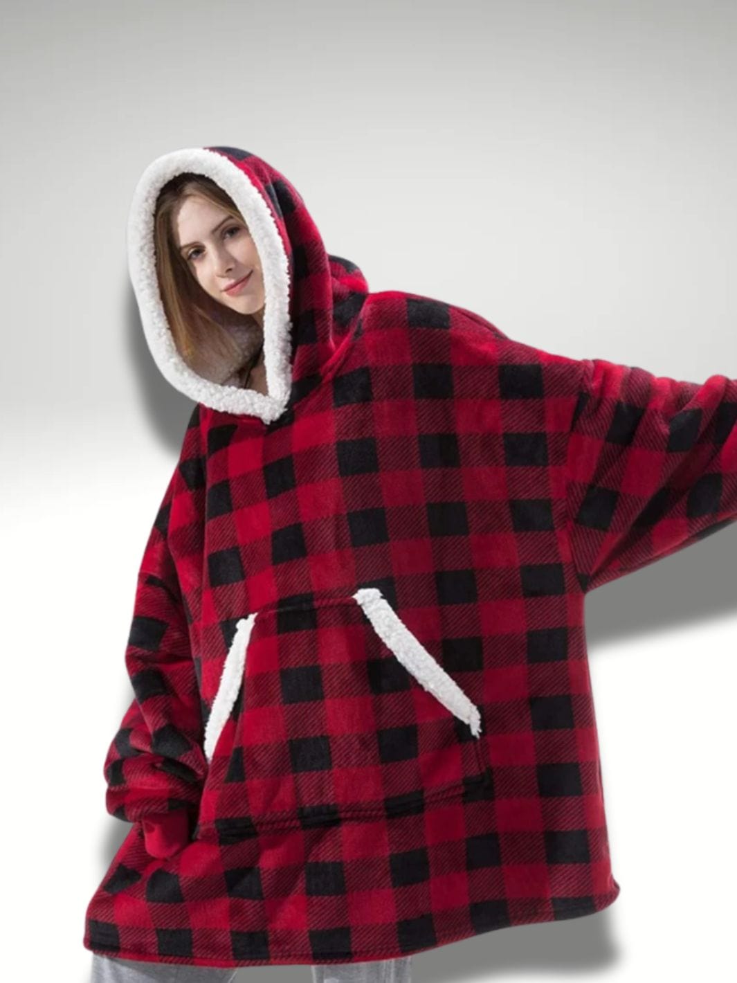 Sweat plaid rouge sale