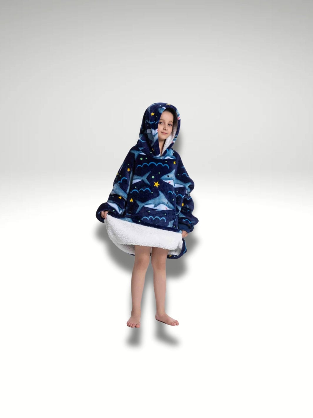 Sweat plaid enfant garcon | requin Requin bleu marine / Enfant