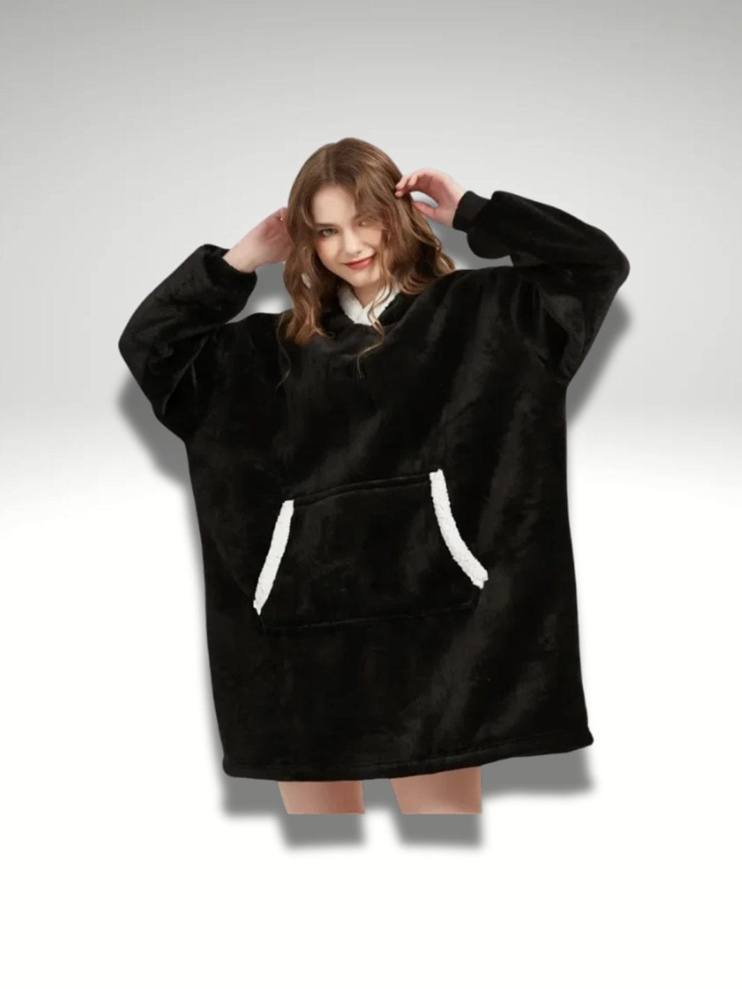 Sweat plaid oversize Noir V2