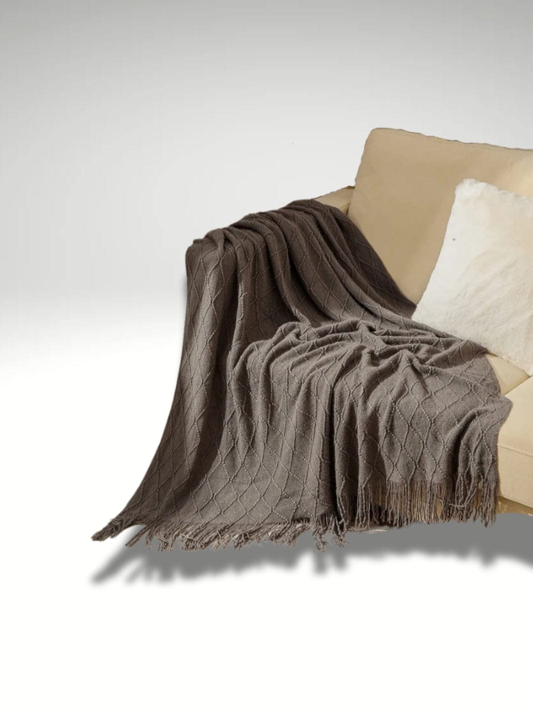 Tricot plaid | Gris grège Gris grège / 127x172cm