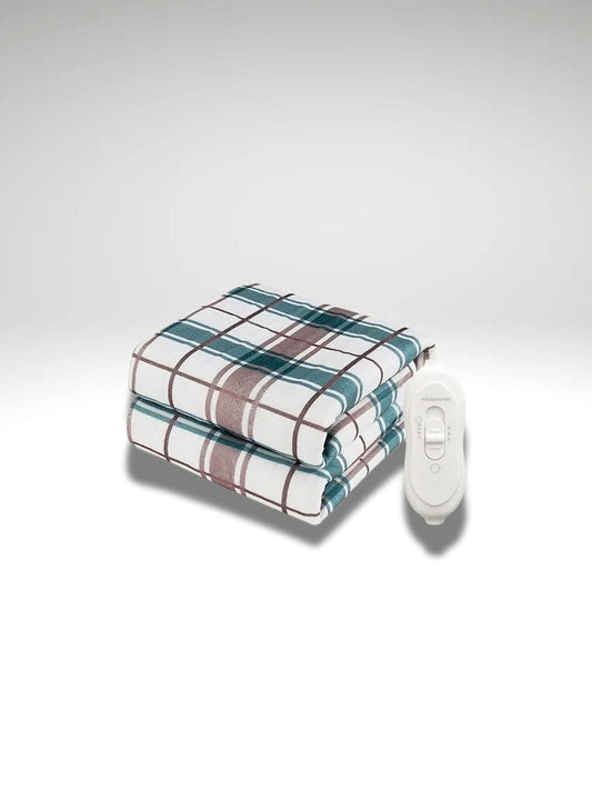 Un plaid chauffant | Blanc à carreaux 120x150 120x150cm