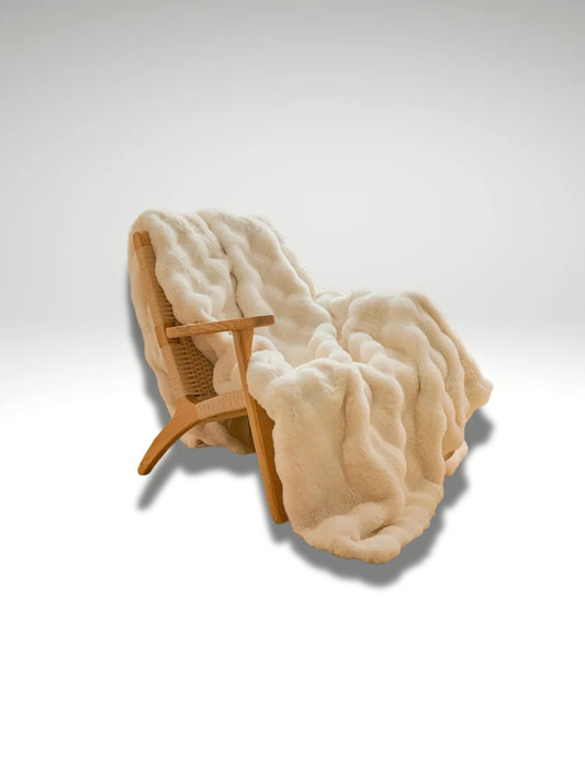 jeté de lit fausse fourrure blanc