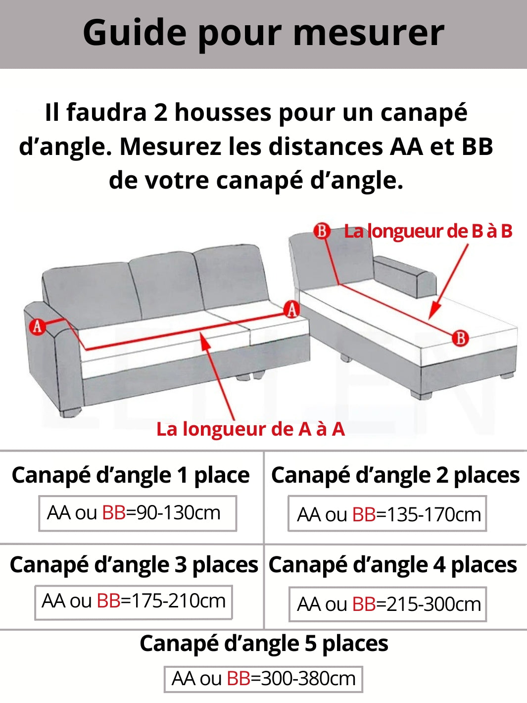 housse de canapé d'angle extensible beige
