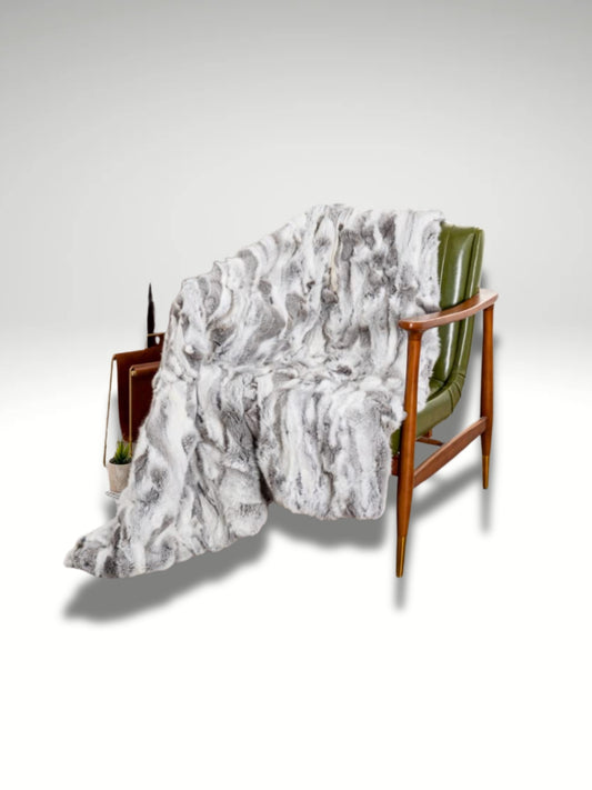 Plaid en fourrure gris