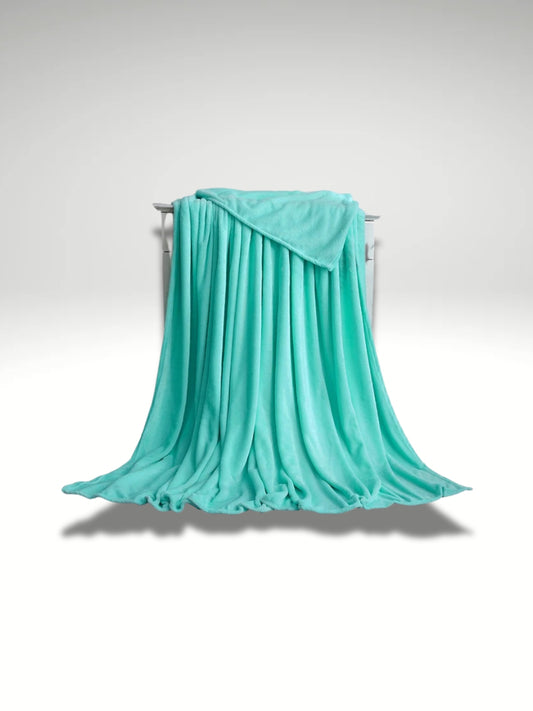 plaid polaire bleu turquoise