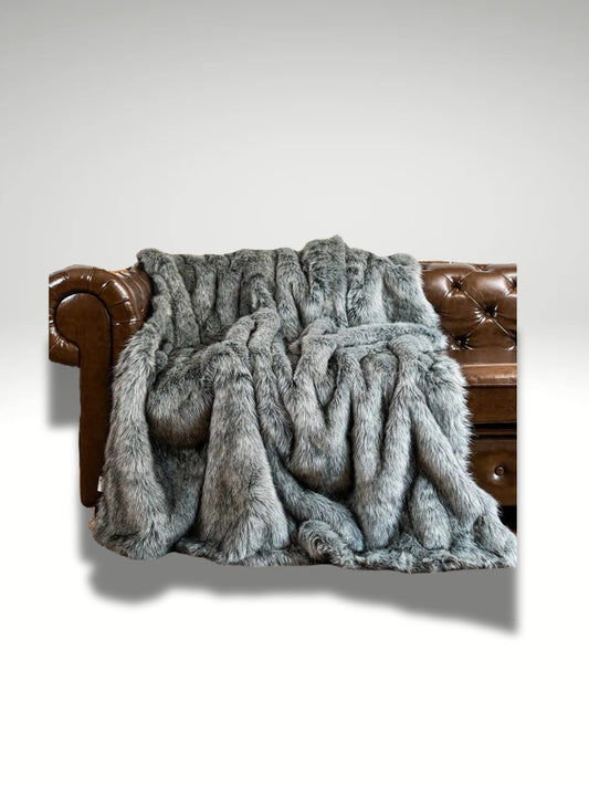 plaid lit grande largeur fausse fourrure