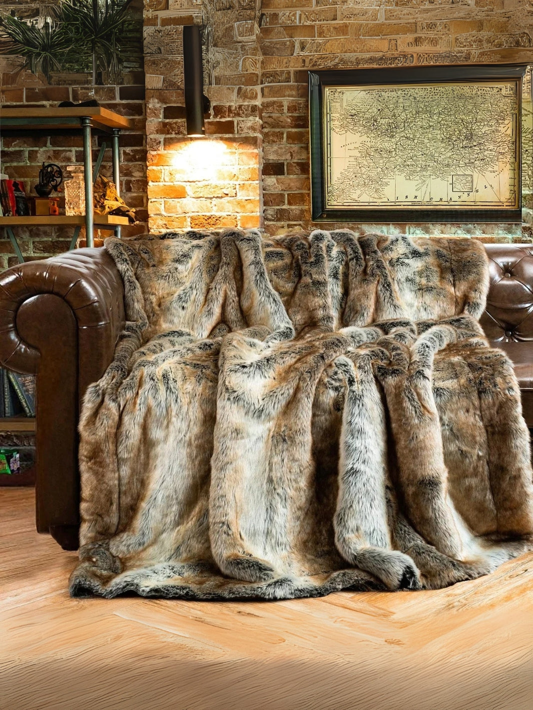 plaid couvre lit fausse fourrure