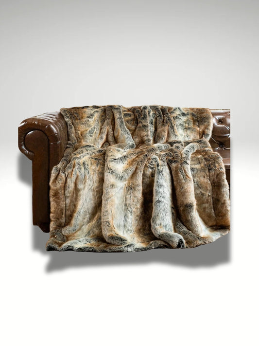 plaid couvre lit fausse fourrure