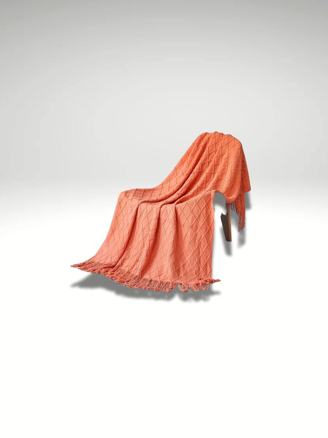 Plaid tricot fin orange