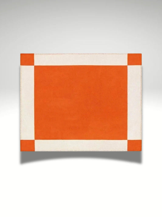 plaid orange et blanc