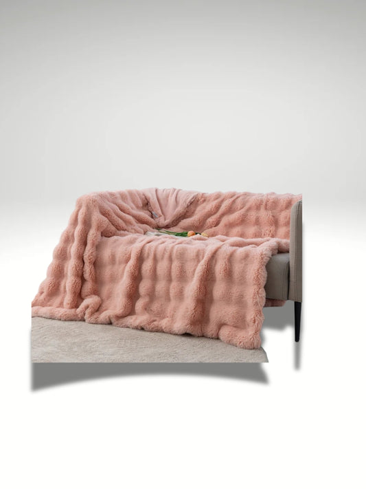 Plaid tout doux rose