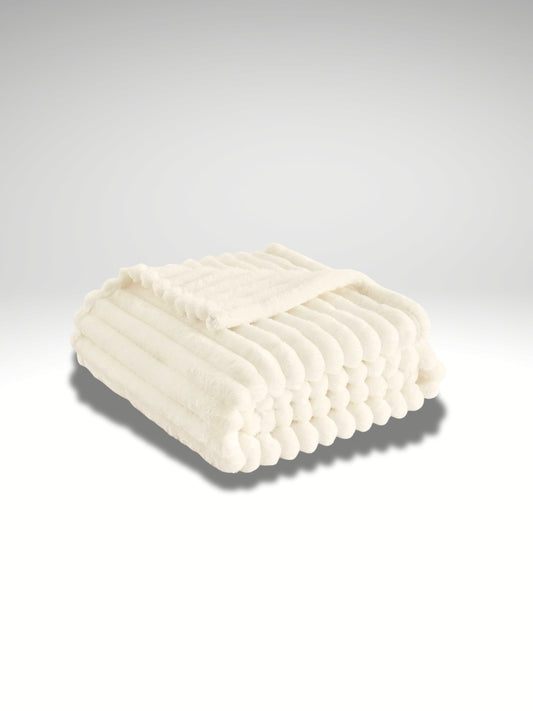 Plaid polaire blanc cassé