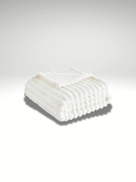 plaid fausse fourrure blanc 200x150
