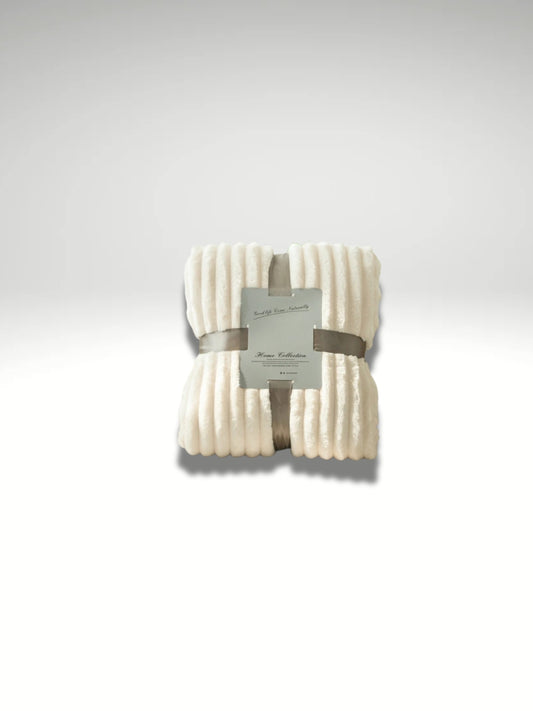 grand plaid polaire blanc