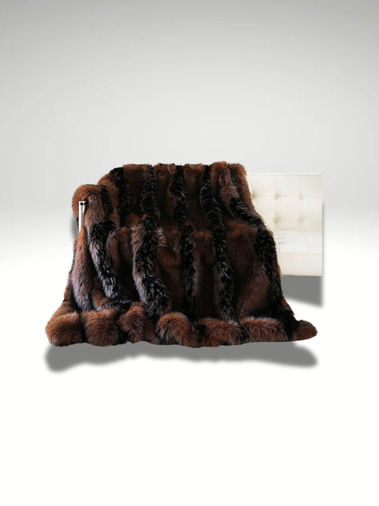 plaid imitation fourrure marron