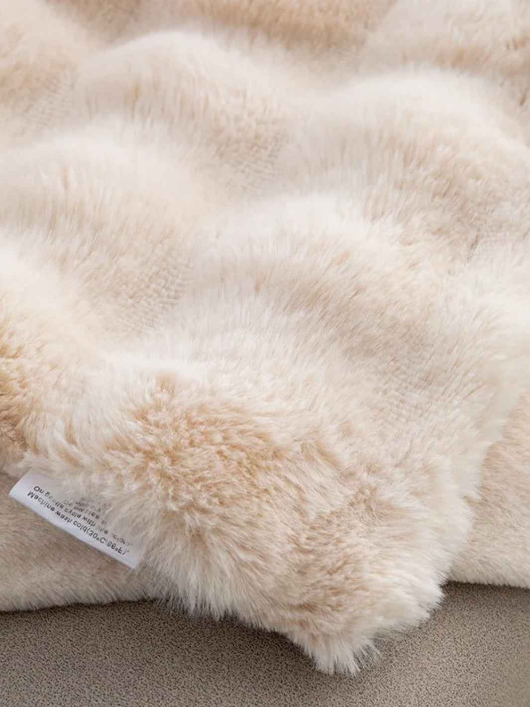 plaid moumoute beige