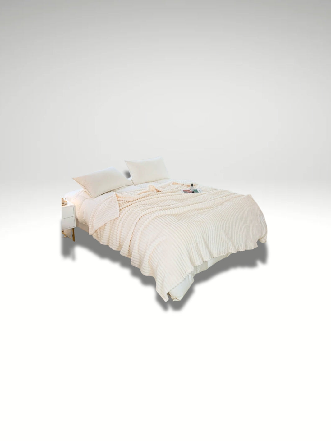 grand plaid polaire blanc