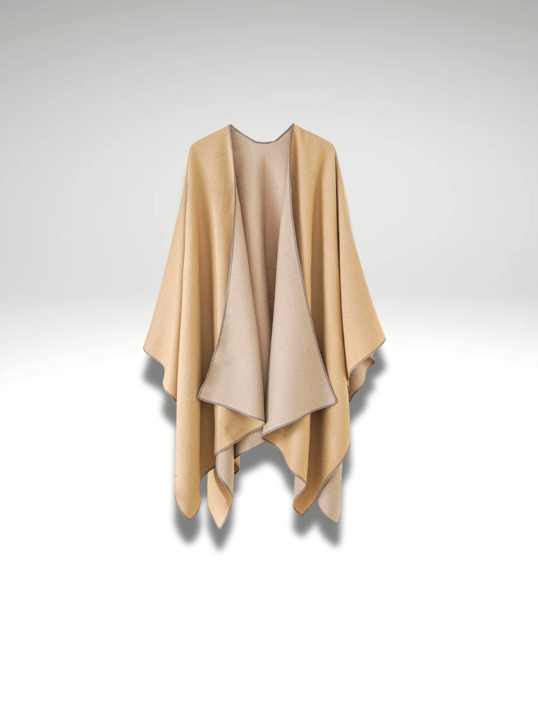 Poncho Plaid beige double face