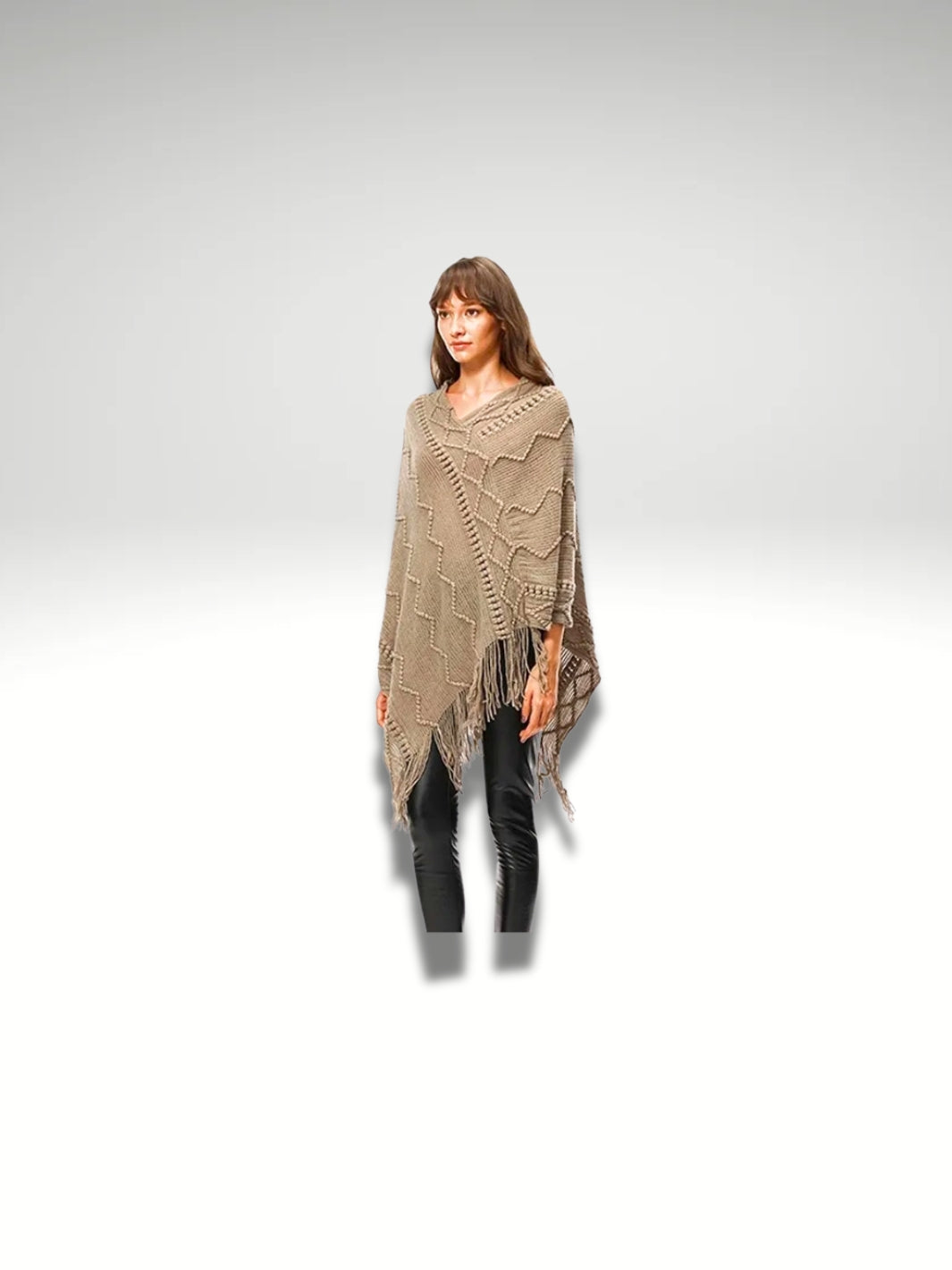 Poncho Plaid adulte | Beige