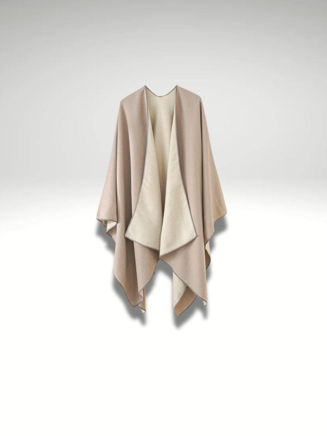 Poncho Plaid beige double face