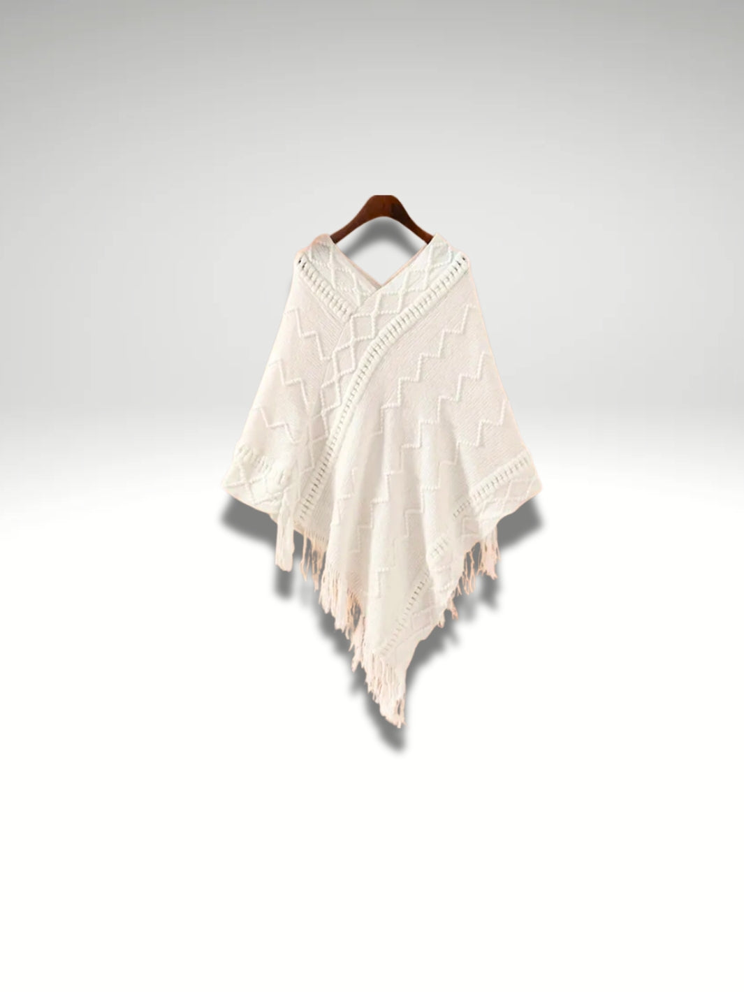 Poncho Plaid blanc