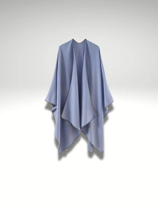 Poncho Plaid bleu pastel