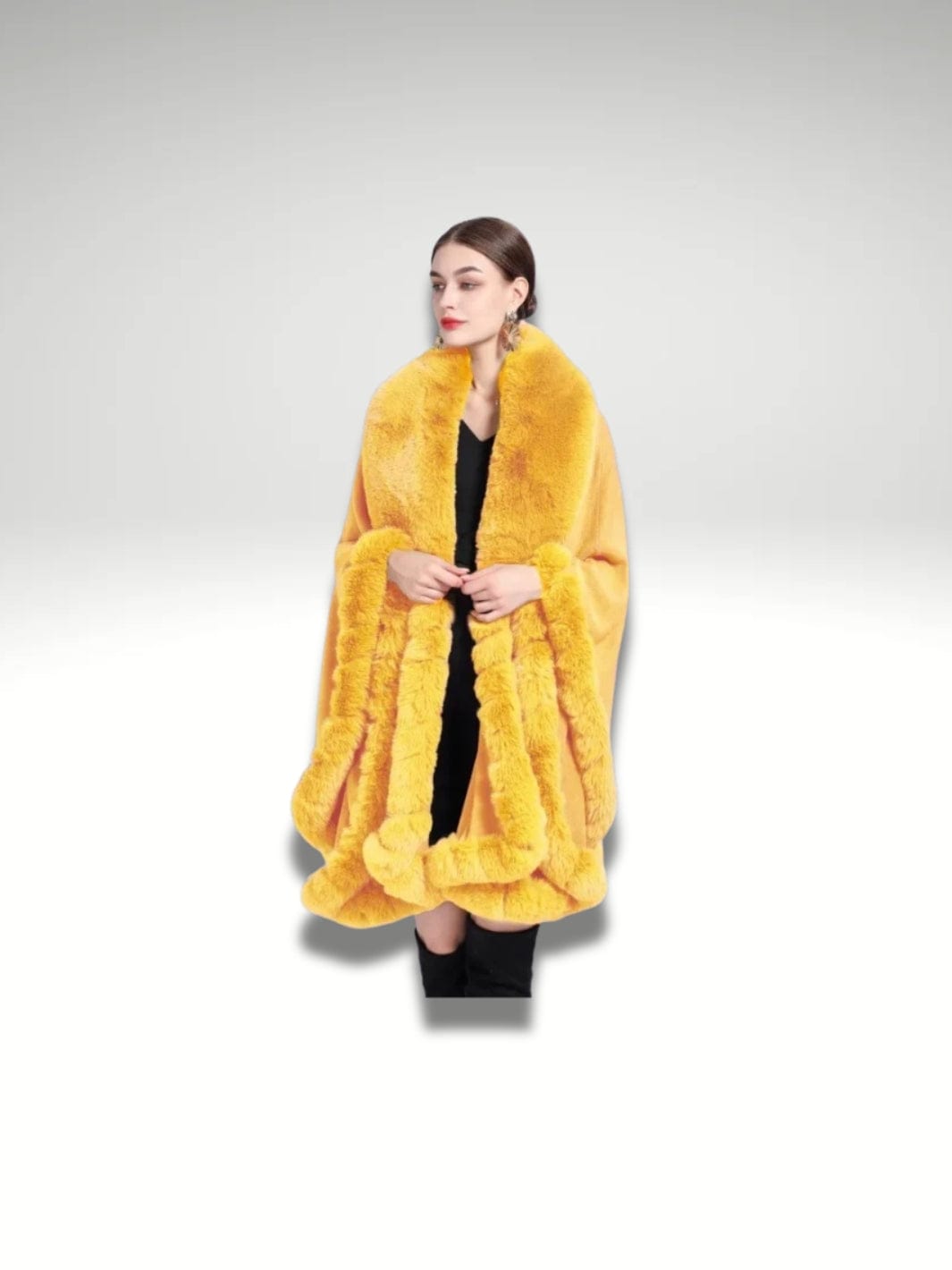 Cape châle poncho Jaune