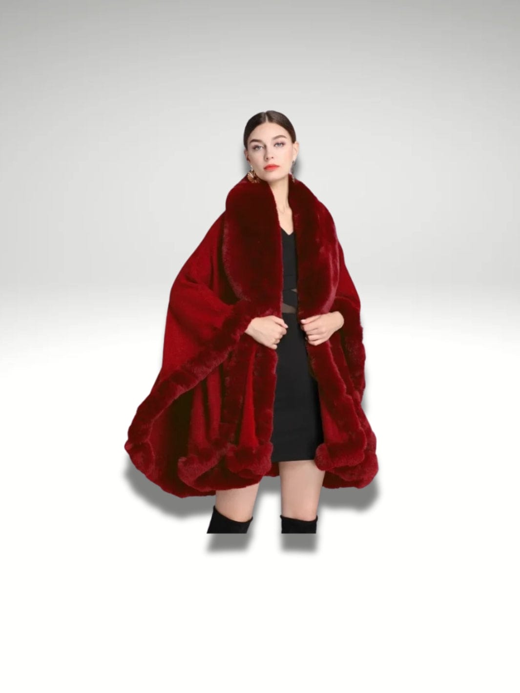 Cape châle poncho Rouge éclat