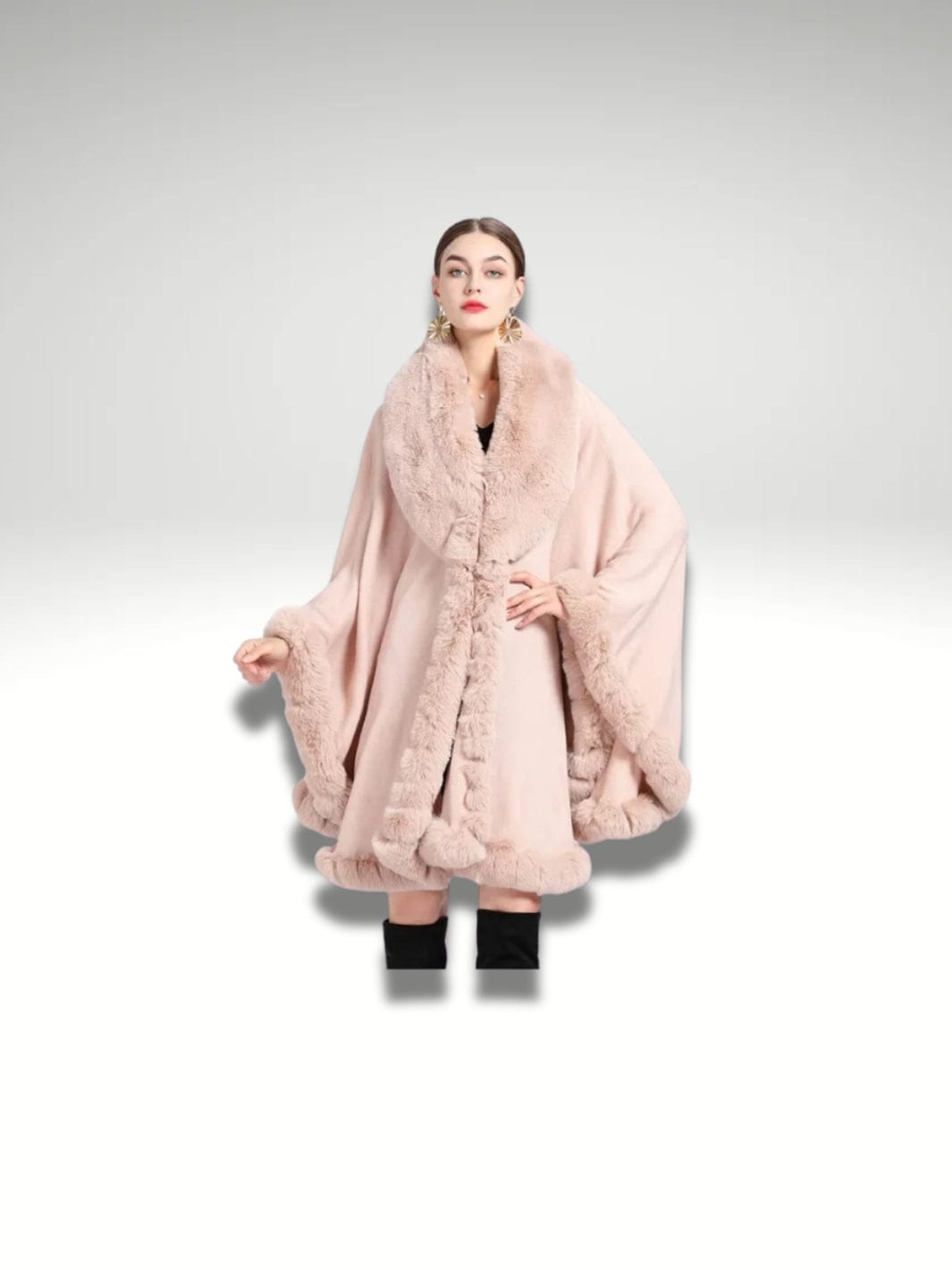 Cape fausse fourrure femme Rose