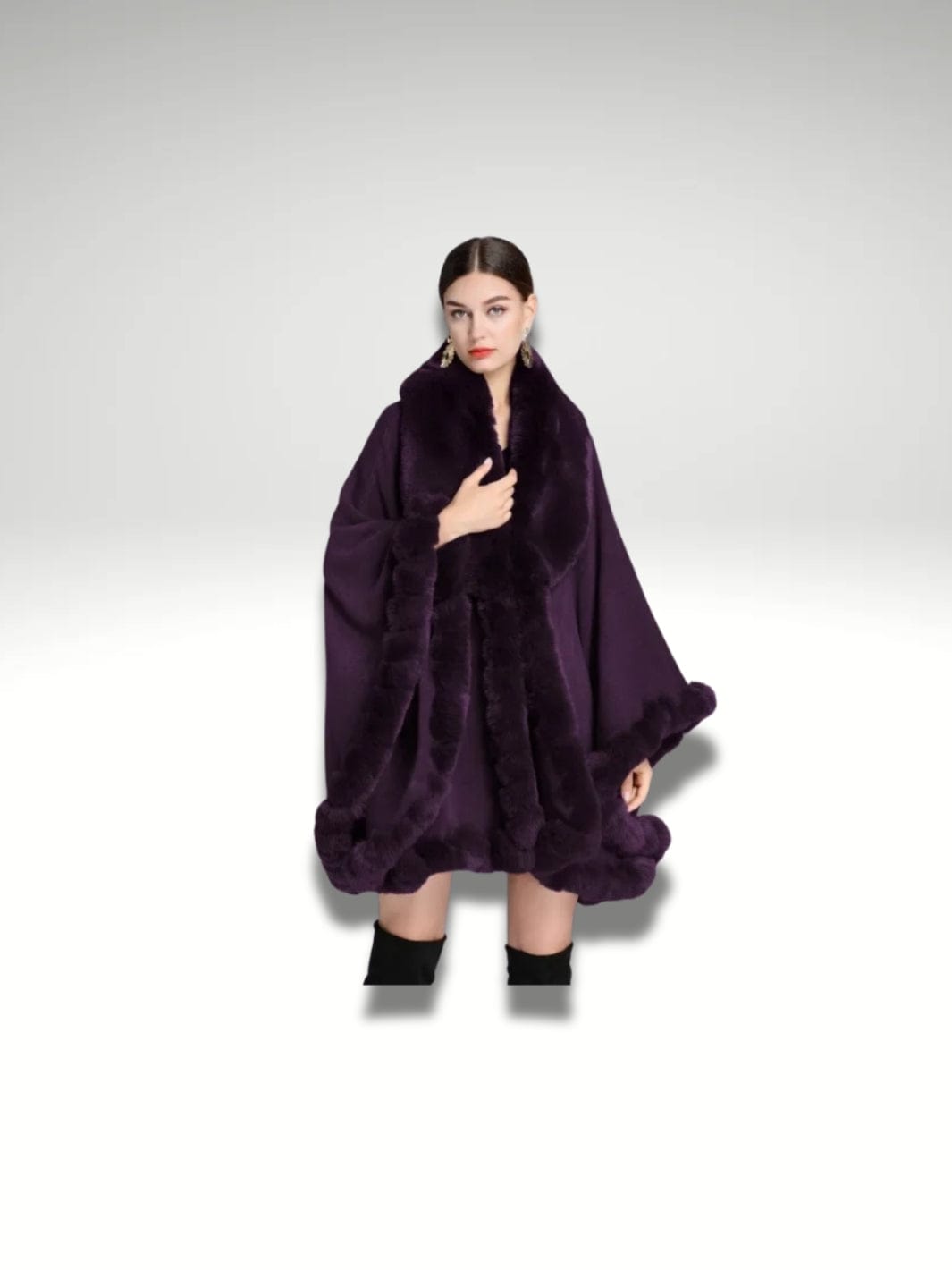 Cape fausse fourrure femme Violet