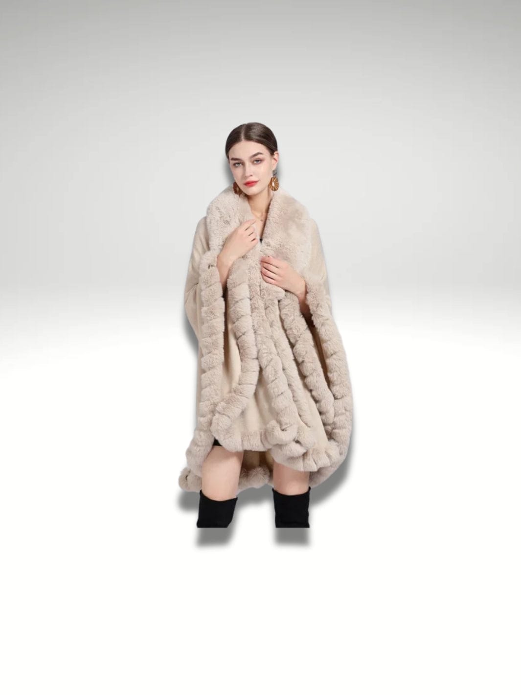 Chale poncho polaire Beige