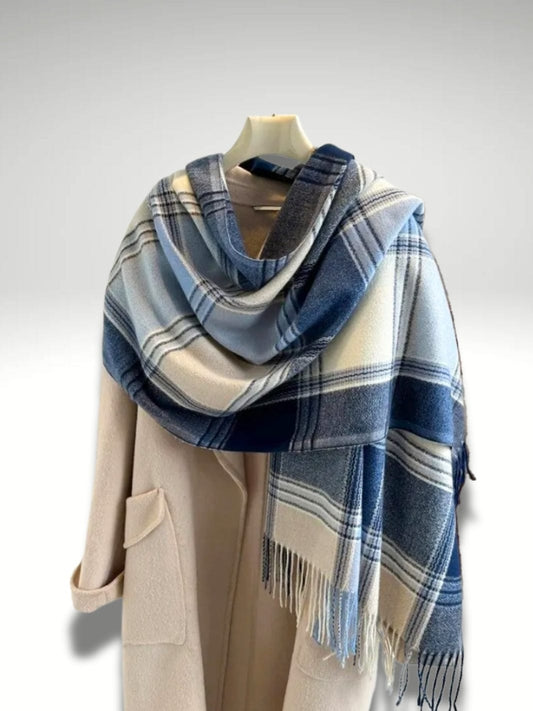 Echarpe Plaide | Bleu à carreaux Bleu