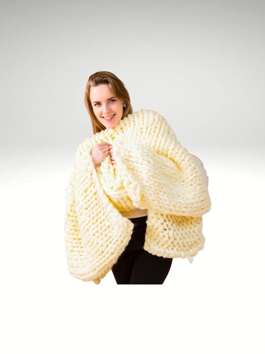 plaid maille effet tricot