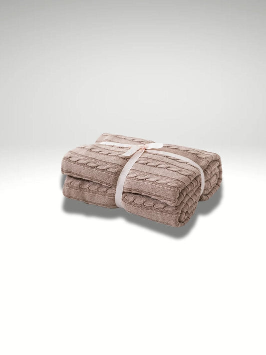 Jeté de canapé coton Marron cacao / 110x180cm