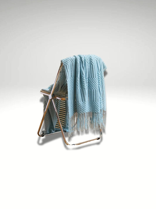 Maxi plaid tricot | Bleu du lac Bleu du lac DX / 127x172cm