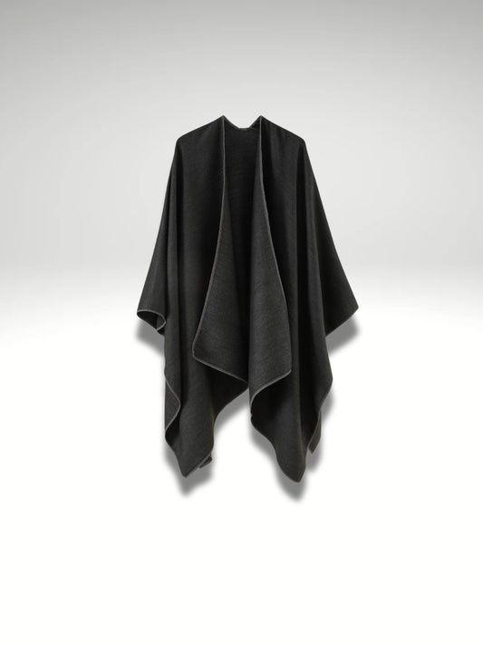 Poncho Plaid noir