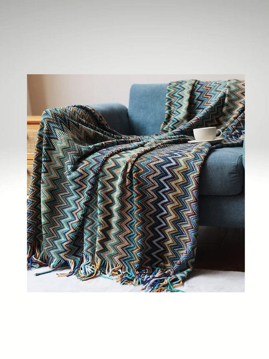 Plaid boheme | vert et bleu Vert bleu / 127x180cm