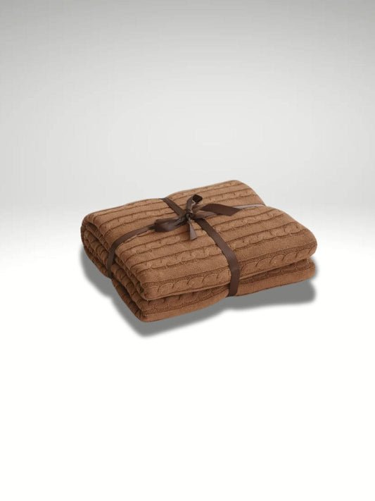 Plaid canapé coton | Marron noisette Marron noisette / 110x180cm
