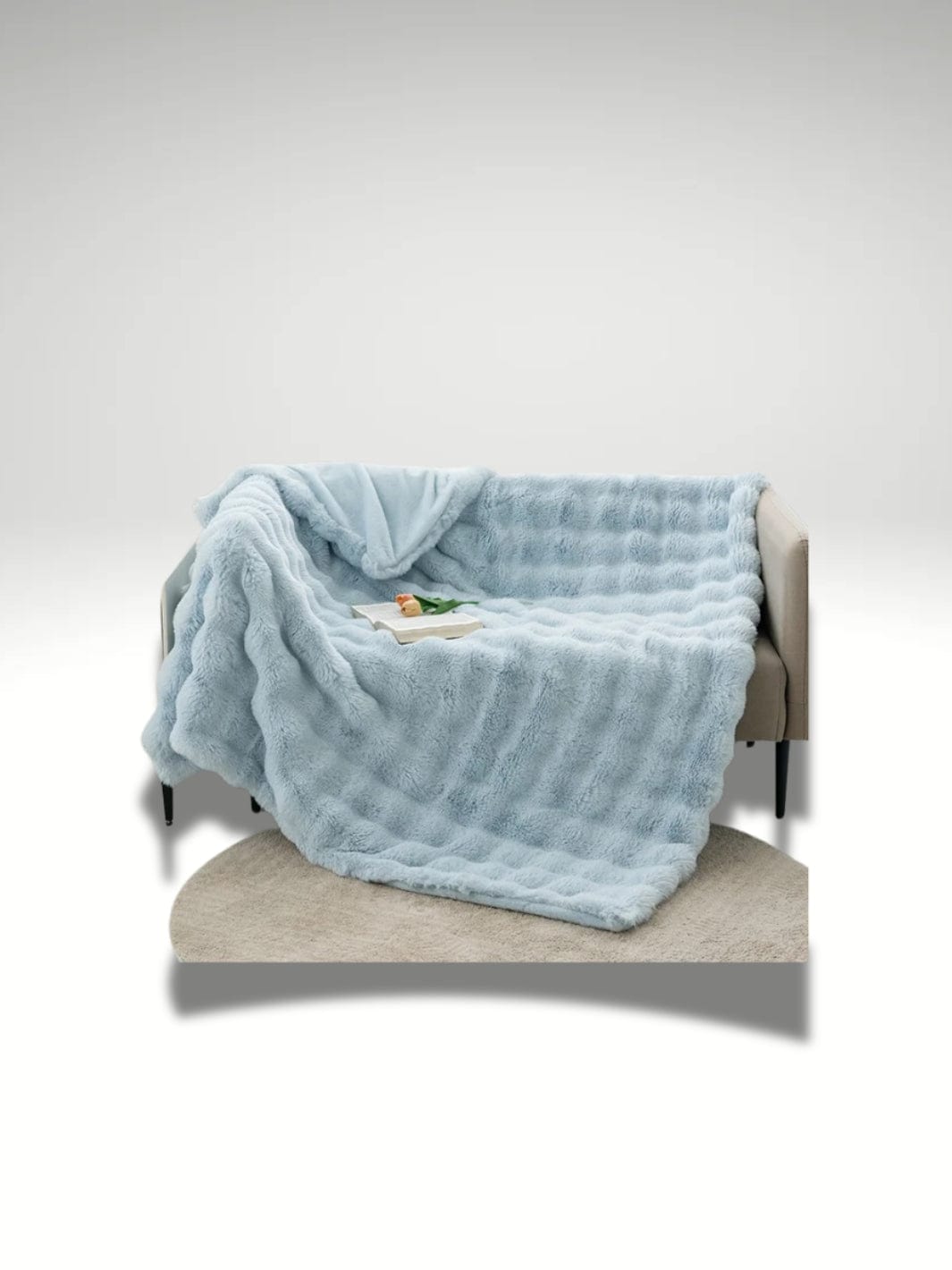Plaid canapé fourrure Bleu clair / 130X160cm