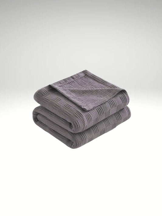 Plaid en coton gris Gris Intense / 180x200cm