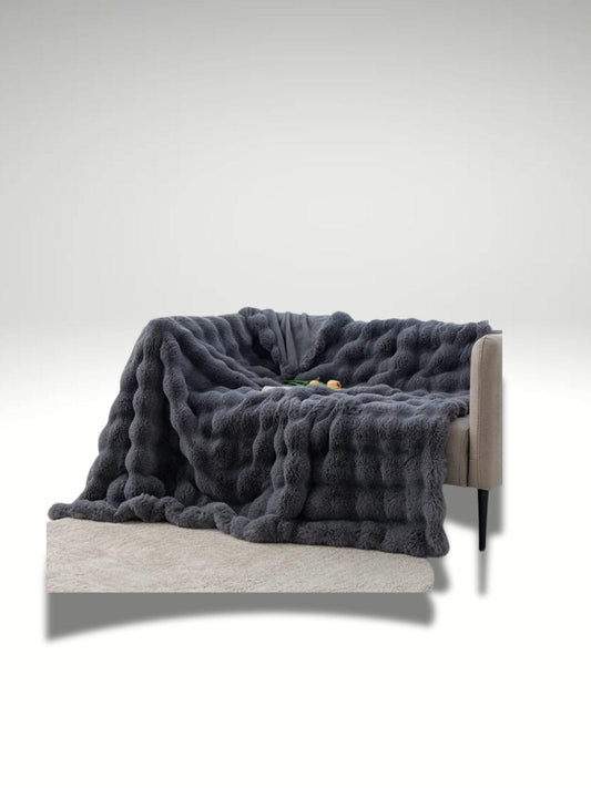 Plaid en fausse fourrure gris Gris / 120x200cm